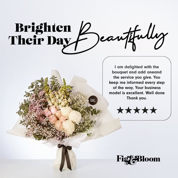 Fig & Bloom ad with five-star reviews