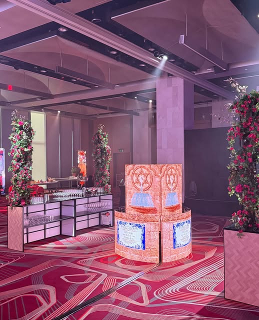 Pink ballroom event styling